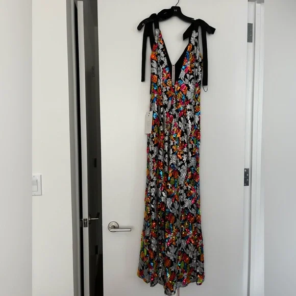 NWT Mac Duggal Vibrant Floral Backless Dress - Picture 3 of 7